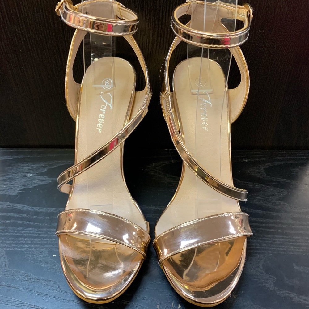 Metallic Rose Gold High Heels